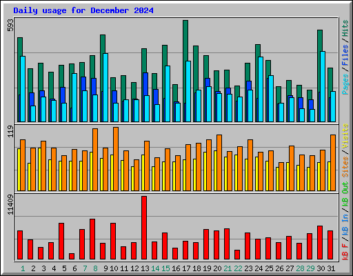 Daily usage for December 2024