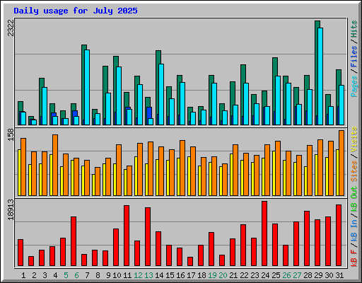 Daily usage for July 2025