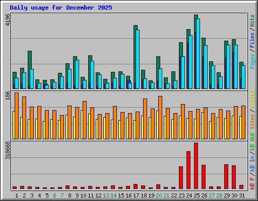 Daily usage for December 2025