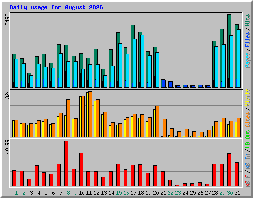 Daily usage for August 2026