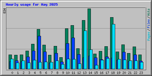 Hourly usage for May 2025