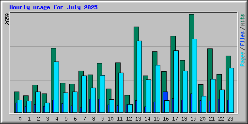 Hourly usage for July 2025